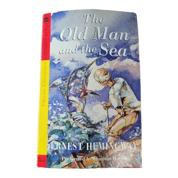 THE OLD MAN AND THE SEA Ernest Hemingway CHARLTON HESTON Caedmon Audio VTG 1998 - Picture 1 of 2